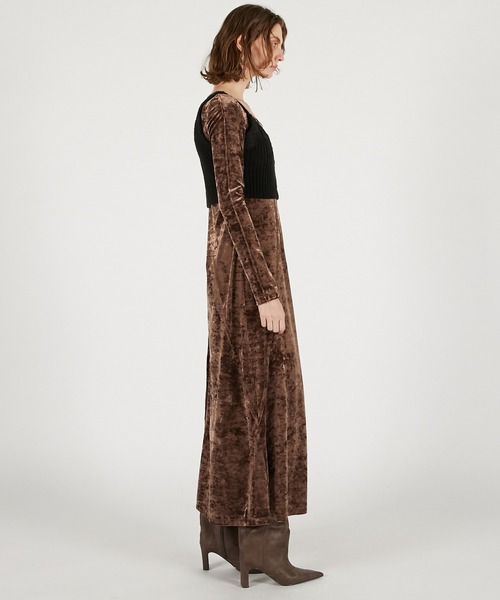 PRANK PROJECT(プランクプロジェクト)の「ニットコンビベロアワンピース / Knit Combination Velour One-Piece(ワンピース・レディース・ブラウン/ブラック・36/38)」の17枚目の写真