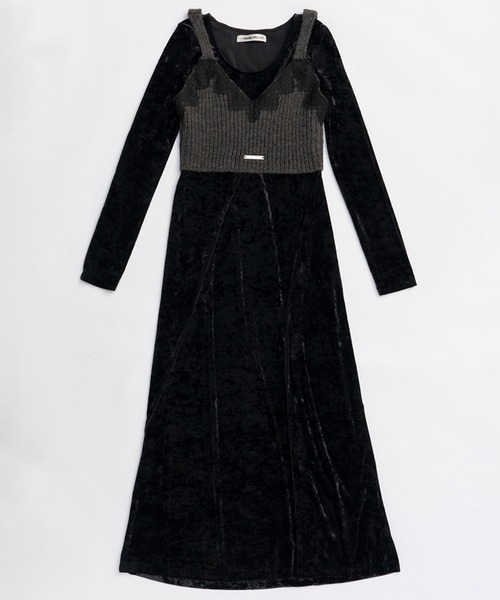PRANK PROJECT(プランクプロジェクト)の「ニットコンビベロアワンピース / Knit Combination Velour One-Piece(ワンピース・レディース・ブラウン/ブラック・36/38)」の18枚目の写真