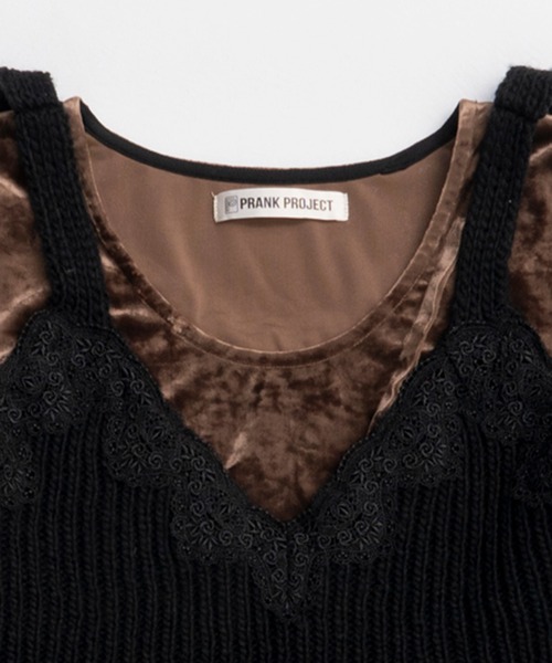 PRANK PROJECT(プランクプロジェクト)の「ニットコンビベロアワンピース / Knit Combination Velour One-Piece(ワンピース・レディース・ブラウン/ブラック・36/38)」の22枚目の写真