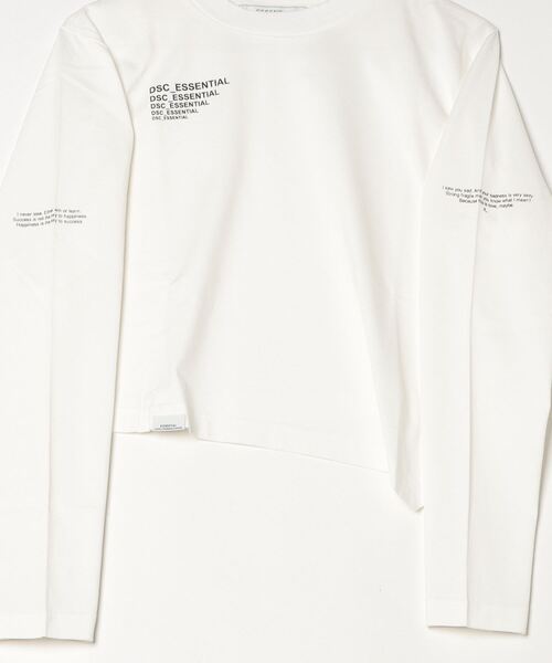 ESSENTIAL（エッセンシャル）の「天竺アシンメトリーロンT（Tシャツ/カットソー・レディース・ブラック/オフホワイト/サックスブルー・FREE）」の5枚目の写真