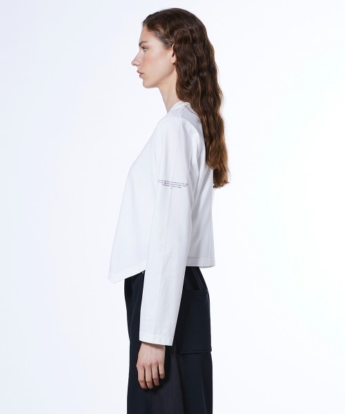 ESSENTIAL（エッセンシャル）の「天竺アシンメトリーロンT（Tシャツ/カットソー・レディース・ブラック/オフホワイト/サックスブルー・FREE）」の6枚目の写真