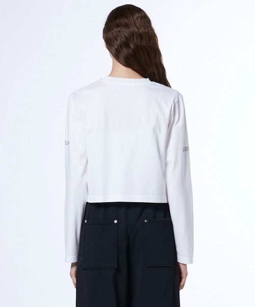 ESSENTIAL（エッセンシャル）の「天竺アシンメトリーロンT（Tシャツ/カットソー・レディース・ブラック/オフホワイト/サックスブルー・FREE）」の7枚目の写真