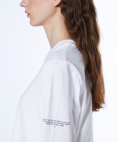 ESSENTIAL（エッセンシャル）の「天竺アシンメトリーロンT（Tシャツ/カットソー・レディース・ブラック/オフホワイト/サックスブルー・FREE）」の9枚目の写真