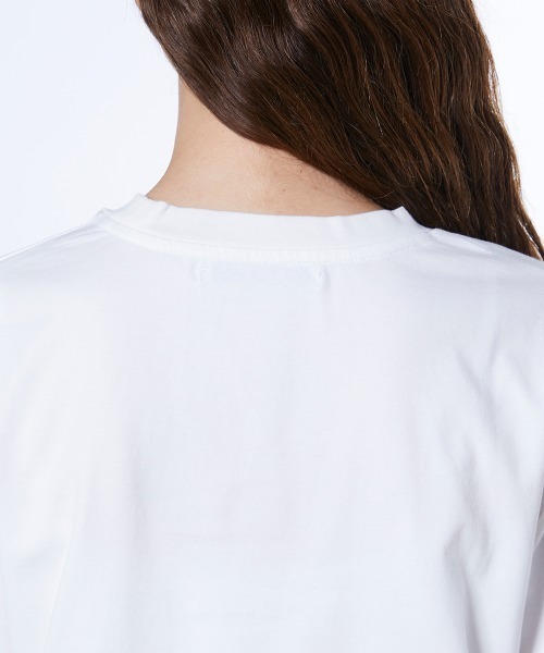 ESSENTIAL（エッセンシャル）の「天竺アシンメトリーロンT（Tシャツ/カットソー・レディース・ブラック/オフホワイト/サックスブルー・FREE）」の10枚目の写真