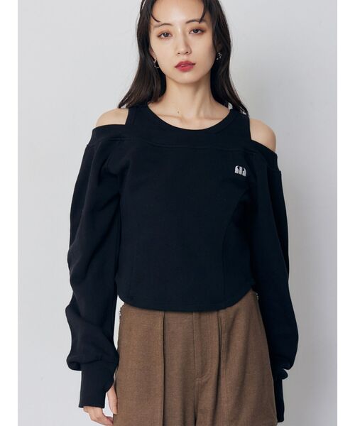 MURUA（ムルーア）の「タンクレイヤードスウェットトップス（スウェット・レディース・ブラック/グレー・FREE）」の2枚目の写真