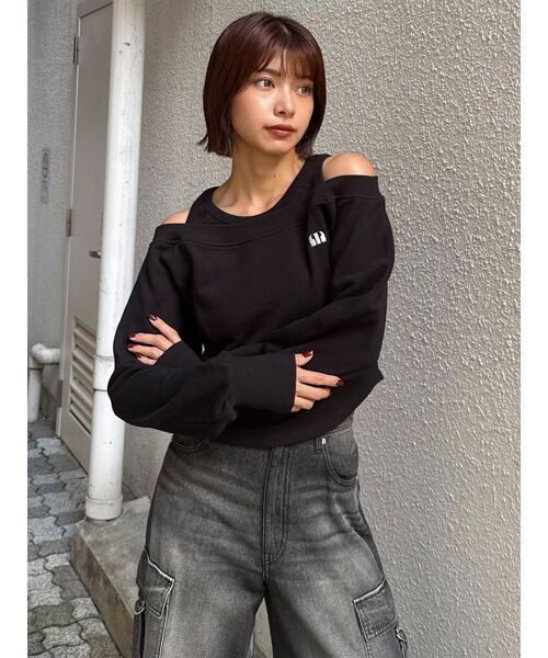 MURUA（ムルーア）の「タンクレイヤードスウェットトップス（スウェット・レディース・ブラック/グレー・FREE）」の22枚目の写真