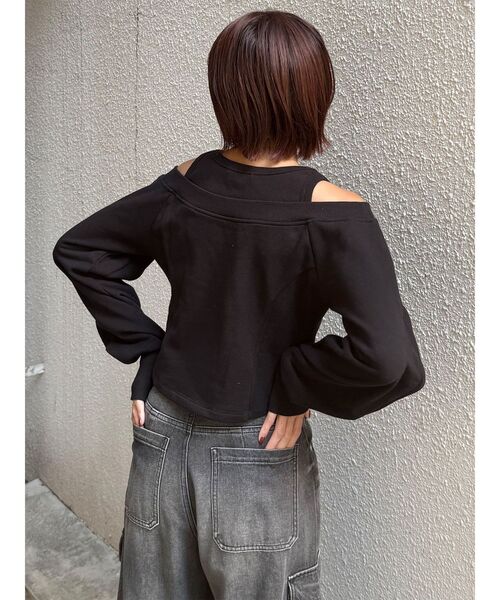 MURUA（ムルーア）の「タンクレイヤードスウェットトップス（スウェット・レディース・ブラック/グレー・FREE）」の20枚目の写真