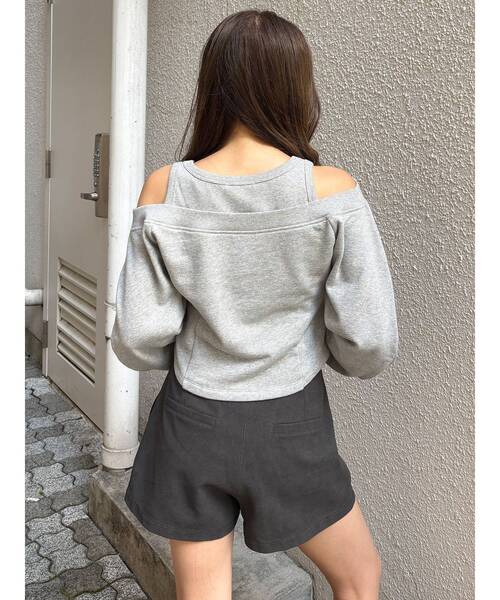 MURUA（ムルーア）の「タンクレイヤードスウェットトップス（スウェット・レディース・ブラック/グレー・FREE）」の16枚目の写真