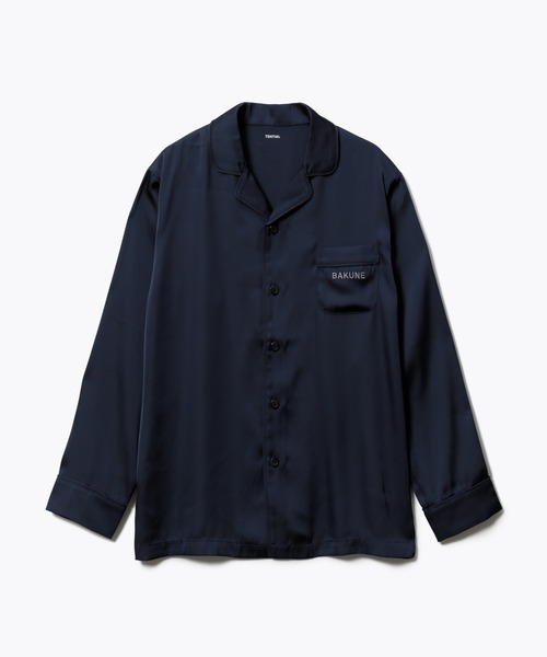BAKUNE パジャマ サテン ロングスリーブ シャツ（ルームウェア