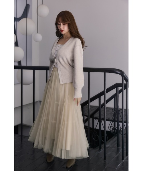 ハーリップトゥ　Lyra Gold Button Cardigan ブラウン新作 Lyra Gold Button Cardigan（Tシャツ/カットソー）｜Her lip to