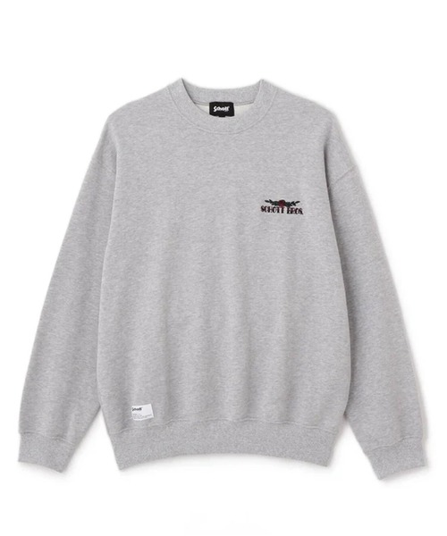 schott(ショット)の「SCHOTT-SHAKE HAND SNAKE CREW SWEAT(スウェット・メンズ・グレー/ブラック・M/L)」の4枚目の写真