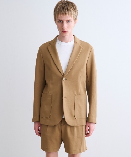 ⭐︎LG21⭐︎three dotsダブルニット テーラードジャケットパンツ セール】クリーミー ダブルニット ジャケット（テーラード