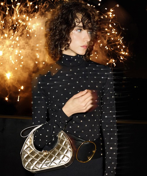 Janie ジェイニー キルトボウハンドル クレセントバッグ（ショルダー