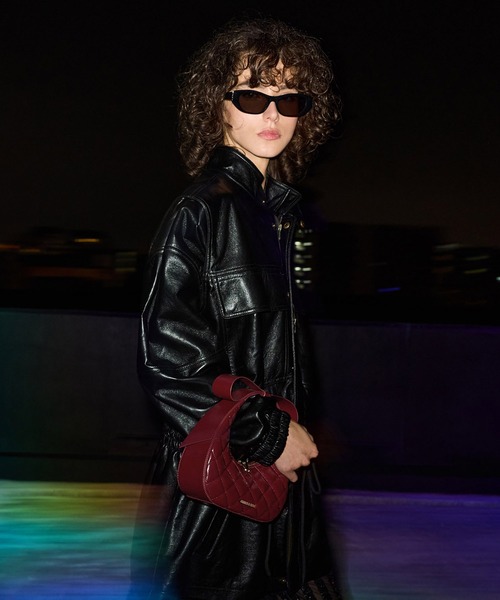 Janie ジェイニー キルトボウハンドル クレセントバッグ（ショルダー