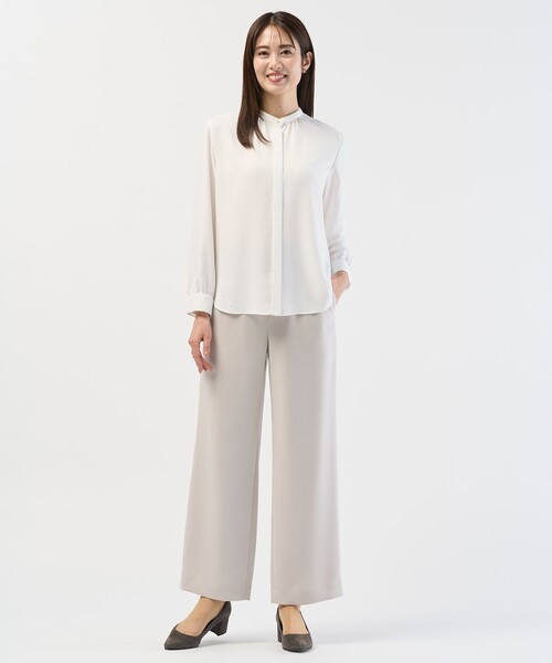 J.PRESS(ジェイプレス)の「ヌーディスバックサテン ブラウス(シャツ/ブラウス・レディース・ホワイト系/サックスブルー系・F)」の11枚目の写真