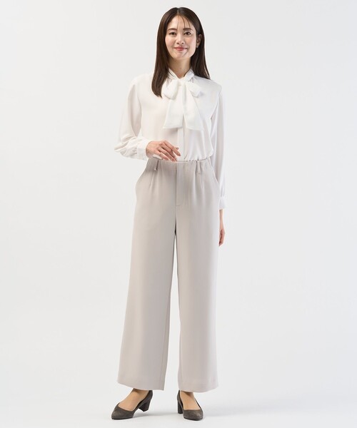 J.PRESS(ジェイプレス)の「ヌーディスバックサテン ブラウス(シャツ/ブラウス・レディース・ホワイト系/サックスブルー系・F)」の12枚目の写真