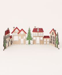 MAZEMAZE（マゼマゼ）の「ウッデンハウス　折りたたみフェンス　クリスマス（インテリア雑貨）」