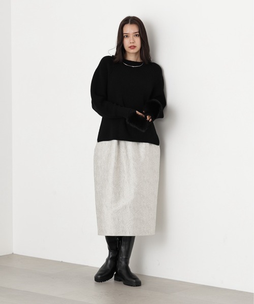 PINKY&DIANNE（ピンキーアンドダイアン）の「◆ファーグローブ付き畦ニットプルオーバー（ニット/セーター・レディース・ブラック/ピンク/ホワイト・38）」の15枚目の写真