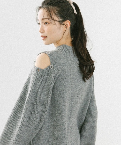 Heather(ヘザー)の「2WAYショルダースリットニット 603678(ニット/セーター・レディース・ブラウン/グレー/アイボリー・FREE)」の6枚目の写真