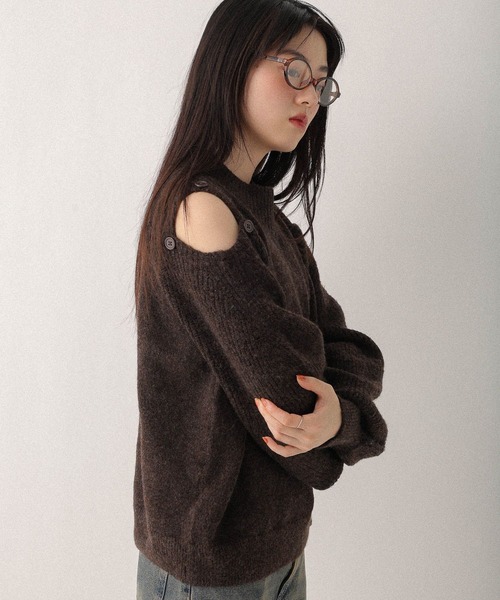 Heather(ヘザー)の「2WAYショルダースリットニット 603678(ニット/セーター・レディース・ブラウン/グレー/アイボリー・FREE)」の22枚目の写真
