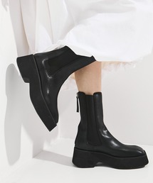 STUDIOUS（ステュディオス）の「【STUDIOUS/ステュディオス】Square Toe Boots/スクエアトゥーブーツ/厚底/軽い/通勤用/歩きやすい（ブーツ）」