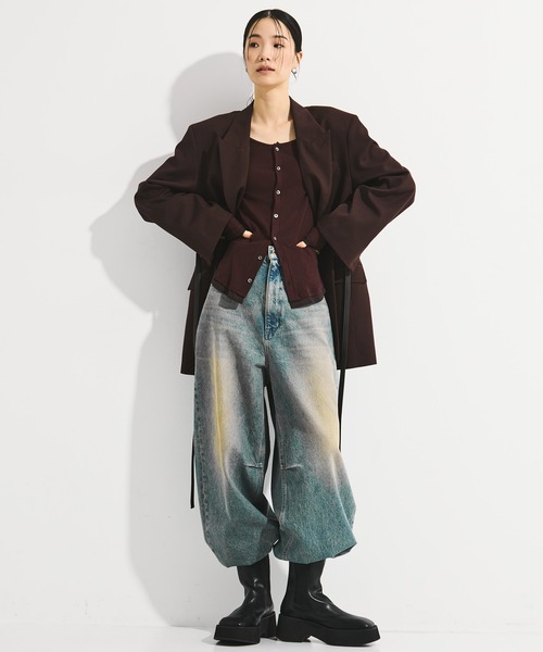 STUDIOUS(ステュディオス)の「【STUDIOUS/ステュディオス】Square Toe Boots/スクエアトゥーブーツ/厚底/軽い/通勤用/歩きやすい(ブーツ・レディース・ブラック/オフホワイト・2/1)」の5枚目の写真