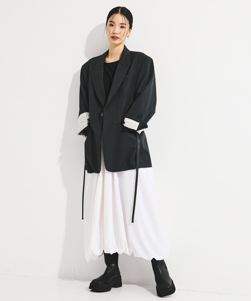 STUDIOUS(ステュディオス)の「【STUDIOUS/ステュディオス】Square Toe Boots/スクエアトゥーブーツ/厚底/軽い/通勤用/歩きやすい(ブーツ・レディース・ブラック/オフホワイト・2/1)」の7枚目の写真