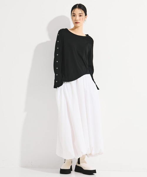 STUDIOUS(ステュディオス)の「【STUDIOUS/ステュディオス】Square Toe Boots/スクエアトゥーブーツ/厚底/軽い/通勤用/歩きやすい(ブーツ・レディース・ブラック/オフホワイト・2/1)」の8枚目の写真