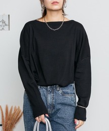 ドルマンスリーブボートネックTシャツ