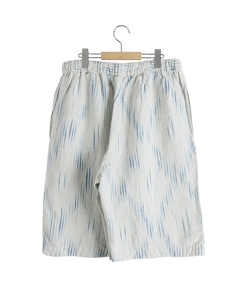 PORTER CLASSIC（ポータークラシック）の「Porter Classic / ポータークラシック：OLD FRANCE INDIGO PRINT SHORTS：PC-021-3206[COR]（その他パンツ・メンズ・ホワイト・3）」の4枚目の写真