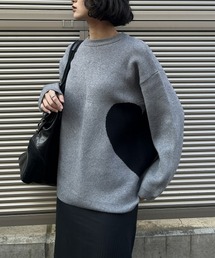 nissen（ニッセン）の「ハート柄スウェットライクニット（ニット/セーター）」