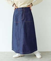 PAR ICI | ライトオンスデニム 後ろゴムスカート(セットアップ対応)(スカート)