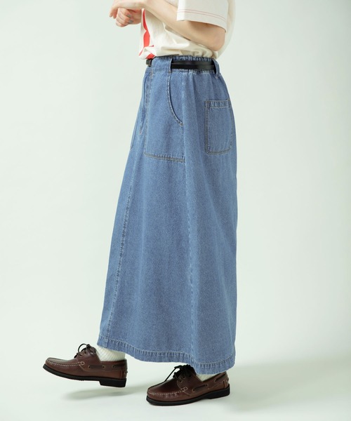 PAR ICI（パーリッシィ）の「ライトオンスデニム 後ろゴムスカート(セットアップ対応)（スカート・レディース・ブルー・FREE）」の3枚目の写真