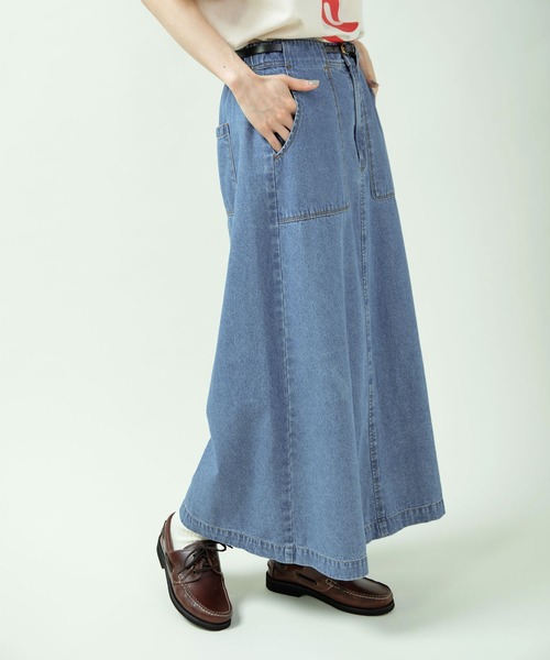PAR ICI（パーリッシィ）の「ライトオンスデニム 後ろゴムスカート(セットアップ対応)（スカート・レディース・ブルー・FREE）」の4枚目の写真