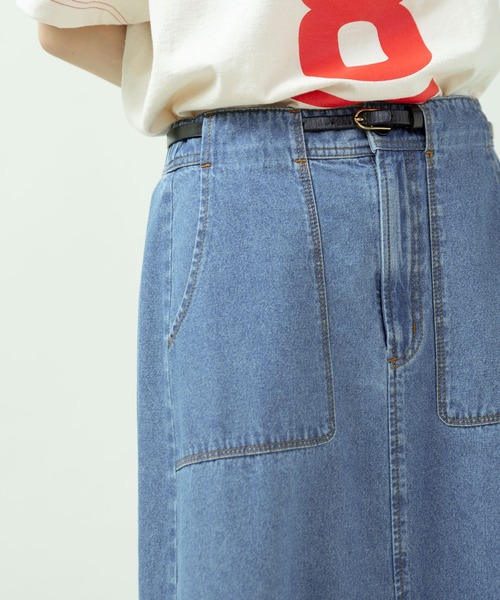 PAR ICI（パーリッシィ）の「ライトオンスデニム 後ろゴムスカート(セットアップ対応)（スカート・レディース・ブルー・FREE）」の6枚目の写真
