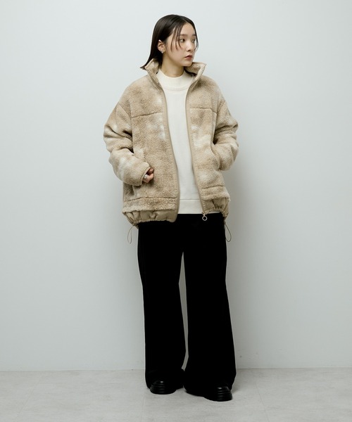 Green Parks(グリーンパークス)の「リブドッキング裏起毛プルオーバー(スウェット・レディース・チャコールグレー/ホワイト系その他2/パープル/レッド・FREE)」の5枚目の写真