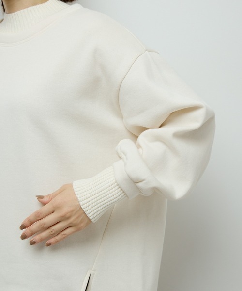 Green Parks(グリーンパークス)の「リブドッキング裏起毛プルオーバー(スウェット・レディース・チャコールグレー/ホワイト系その他2/パープル/レッド・FREE)」の11枚目の写真