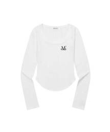 マリエルスクエアネックグルミクロップ長袖Tシャツ(6カラー)