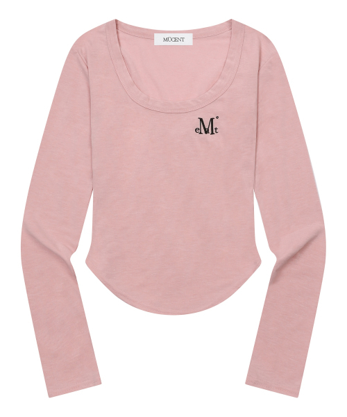 MUCENT(ムセント)の「マリエルスクエアネックグルミクロップ長袖Tシャツ(6カラー)(Tシャツ/カットソー・レディース・チャコールグレー/ブラック/ブラウン/グレー/アイボリー/PINK・FREE)」の15枚目の写真