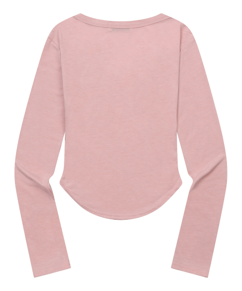 MUCENT(ムセント)の「マリエルスクエアネックグルミクロップ長袖Tシャツ(6カラー)(Tシャツ/カットソー・レディース・チャコールグレー/ブラック/ブラウン/グレー/アイボリー/PINK・FREE)」の16枚目の写真