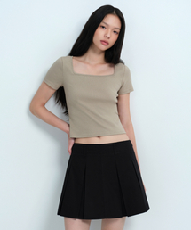MUSINSA STANDARD WOMAN（ムシンサスタンダードウーマン）の「Women's Slim Square Neck Short Sleeve T-Shirt [Dusty Beige]（Tシャツ/カットソー・レディース）」