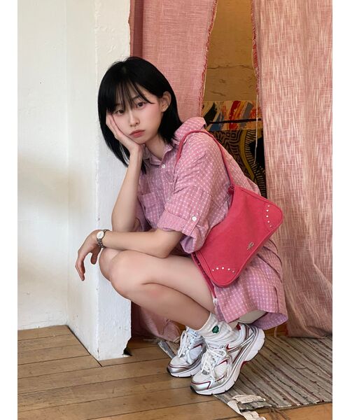 PARTIMENTO(パルティメント)の「クラシックチェックオーバーサイズロールアップハーフシャツヴィンテージレッド(シャツ/ブラウス・レディース・その他・LARGE/MEDIUM)」の9枚目の写真