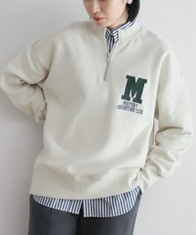 NOMBRE IMPAIR（ノンブルアンペール）の「Mロゴ刺繍裏毛　ハーフZIP P/O（スウェット）」