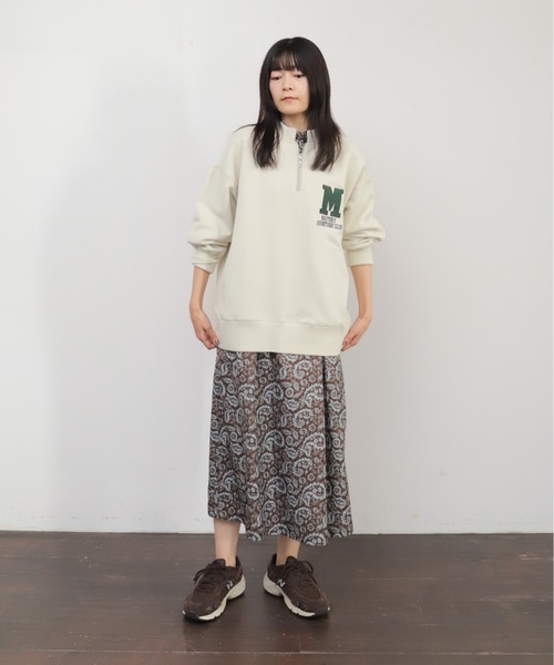 NOMBRE IMPAIR(ノンブルアンペール)の「Mロゴ刺繍裏毛 ハーフZIP P/O(スウェット・レディース・ライトグレー・FREE)」の13枚目の写真