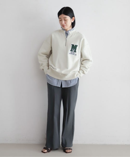 NOMBRE IMPAIR(ノンブルアンペール)の「Mロゴ刺繍裏毛 ハーフZIP P/O(スウェット・レディース・ライトグレー・FREE)」の12枚目の写真