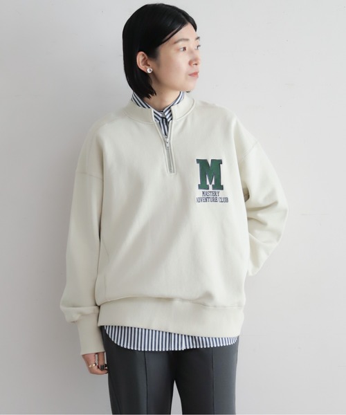 NOMBRE IMPAIR(ノンブルアンペール)の「Mロゴ刺繍裏毛 ハーフZIP P/O(スウェット・レディース・ライトグレー・FREE)」の10枚目の写真