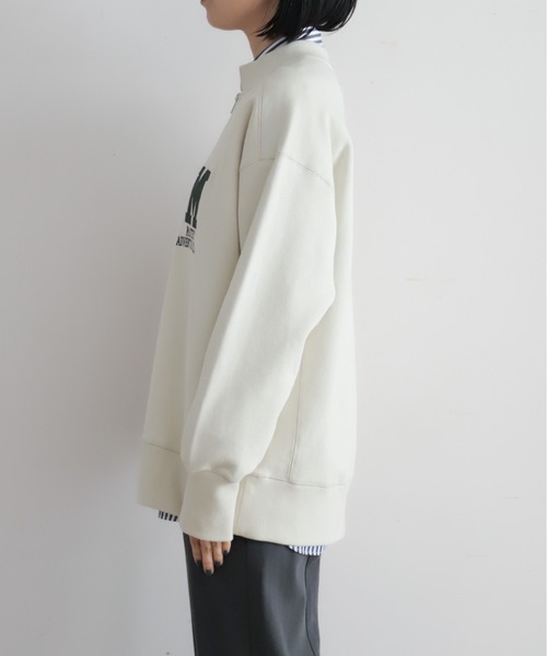 NOMBRE IMPAIR(ノンブルアンペール)の「Mロゴ刺繍裏毛 ハーフZIP P/O(スウェット・レディース・ライトグレー・FREE)」の21枚目の写真