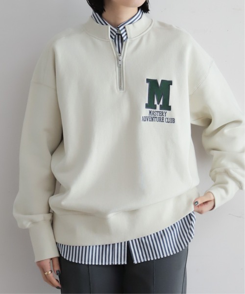 NOMBRE IMPAIR(ノンブルアンペール)の「Mロゴ刺繍裏毛 ハーフZIP P/O(スウェット・レディース・ライトグレー・FREE)」の3枚目の写真