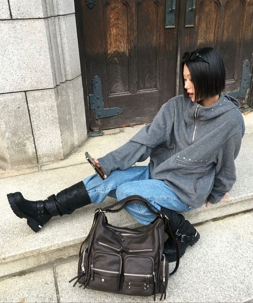 BLACKPURPLE(ブラックパープル)の「レト マルチカーゴバッグ Leto Multi Cargo Bag _ブラウン(ショルダーバッグ・レディース・ブラウン・FREE)」の9枚目の写真