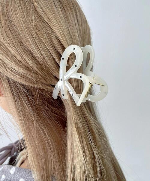 WEGO（ウィゴー）の「WEGO/Lドットアクリルミニバンス（バレッタ/ヘアクリップ・レディース・ブラック/オフホワイト・FREE）」の3枚目の写真